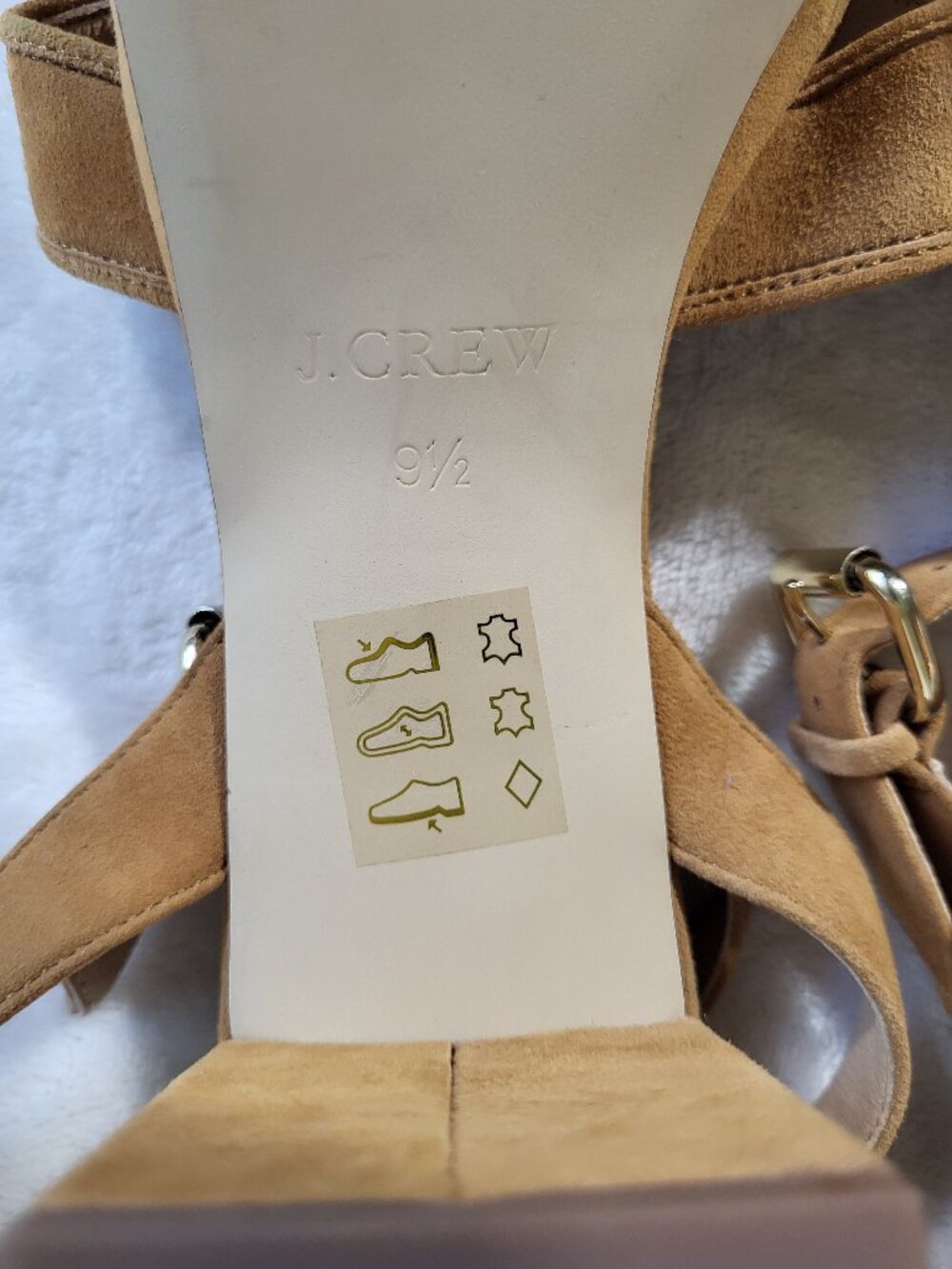 J.Crew Women's Criss-Cross Suede Platform Heels Sandals Size 9.5 - Picture 9 of 9